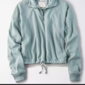 American Eagle Quarter Zip Crop Sweater!
